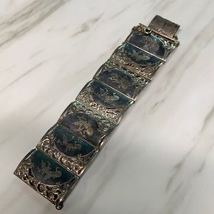 1940s Vintage Bracelet Sterling Silver Thai Siam